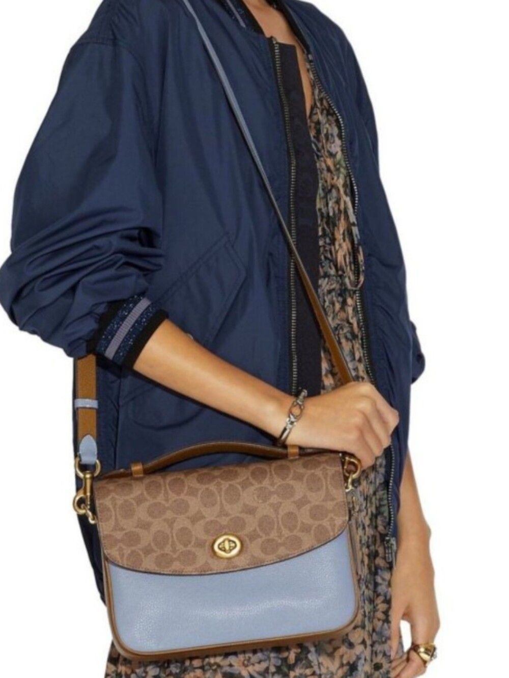 Coach Cassie Crossbody In Signature Blocking Blue/Tan - Picture 12 of 12